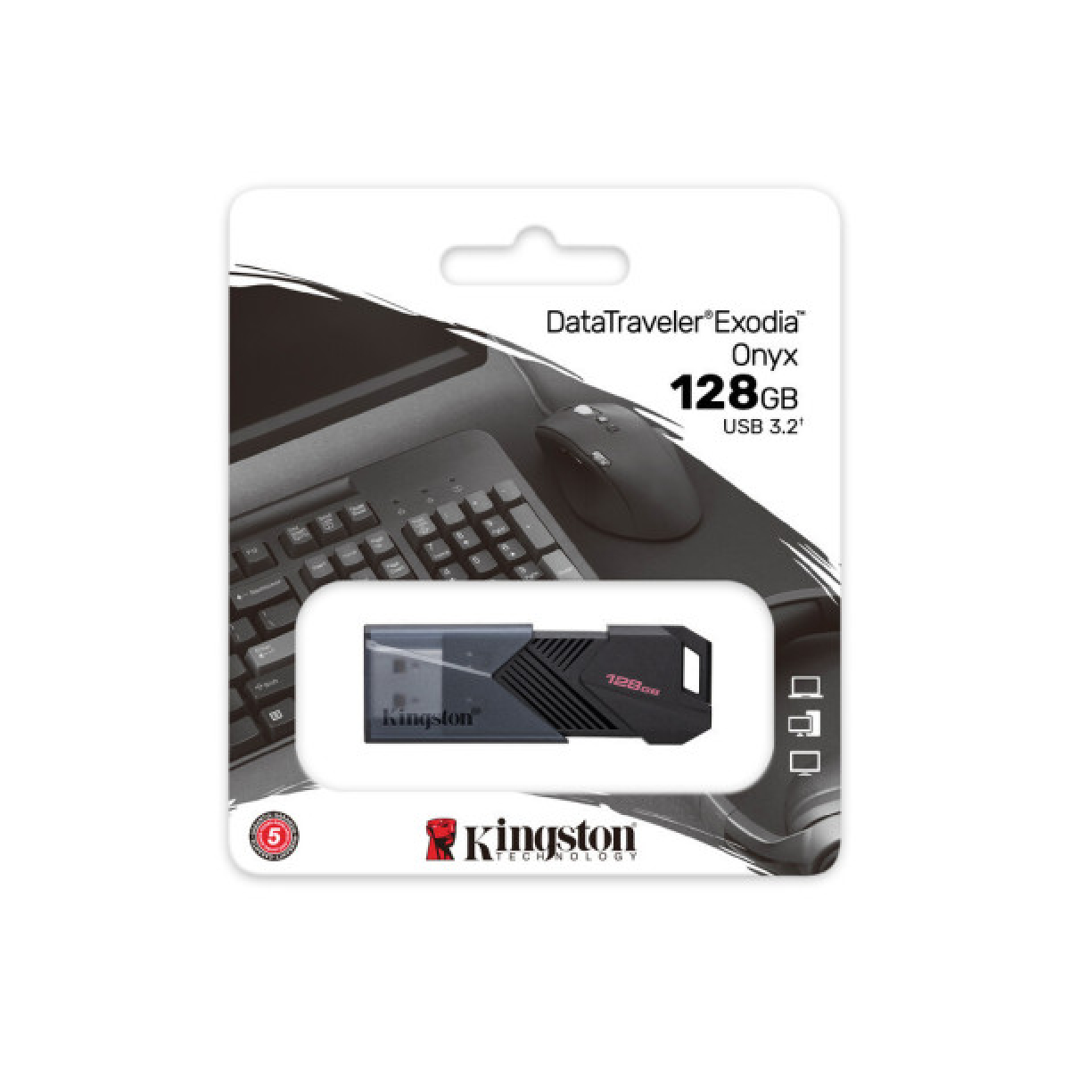 USB флеш накопичувач Kingston USB3.2 128GB Kingston DataTraveler Exodia Onyx (DTXON/128GB) - Фото 11