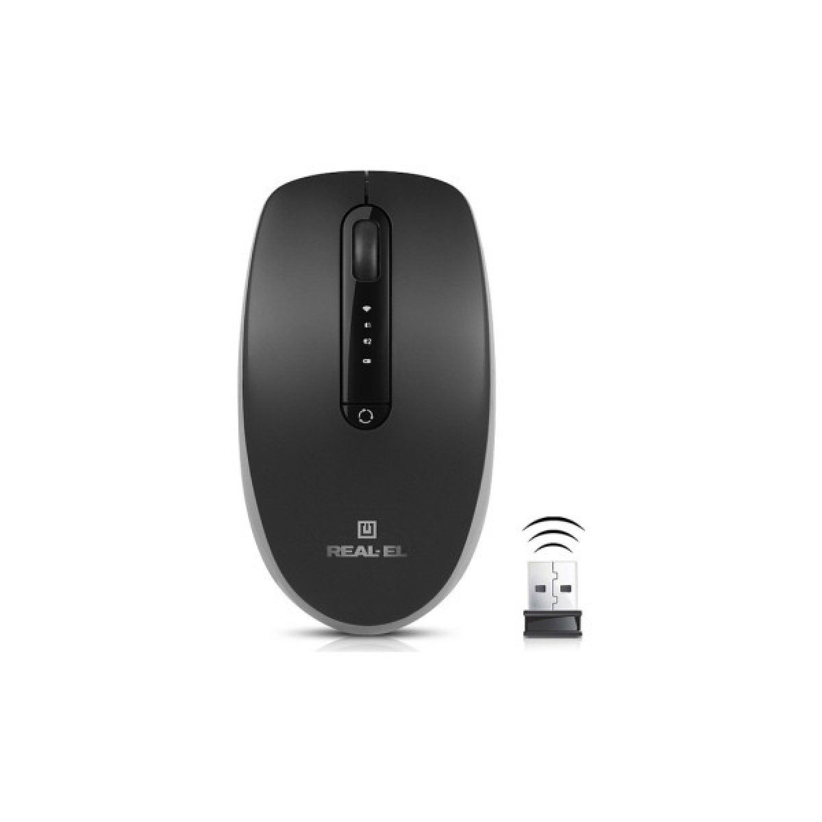 Мишка REAL-EL RM-455W Wireless/Bluetooth Black/Gray (EL123200047) - Фото 3