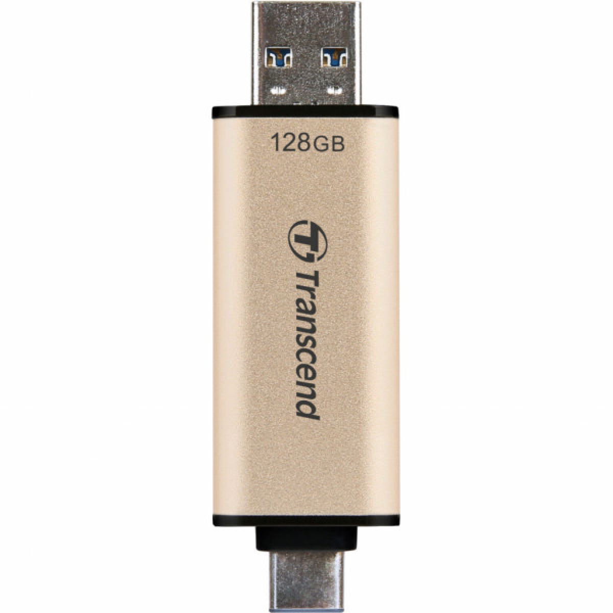 USB флеш накопичувач Transcend 128GB JetFlash 930 Gold-Black USB 3.2/Type-C (TS128GJF930C) - Фото 5
