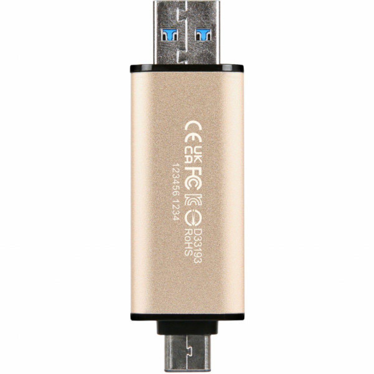 USB флеш накопичувач Transcend 128GB JetFlash 930 Gold-Black USB 3.2/Type-C (TS128GJF930C) - Фото 7