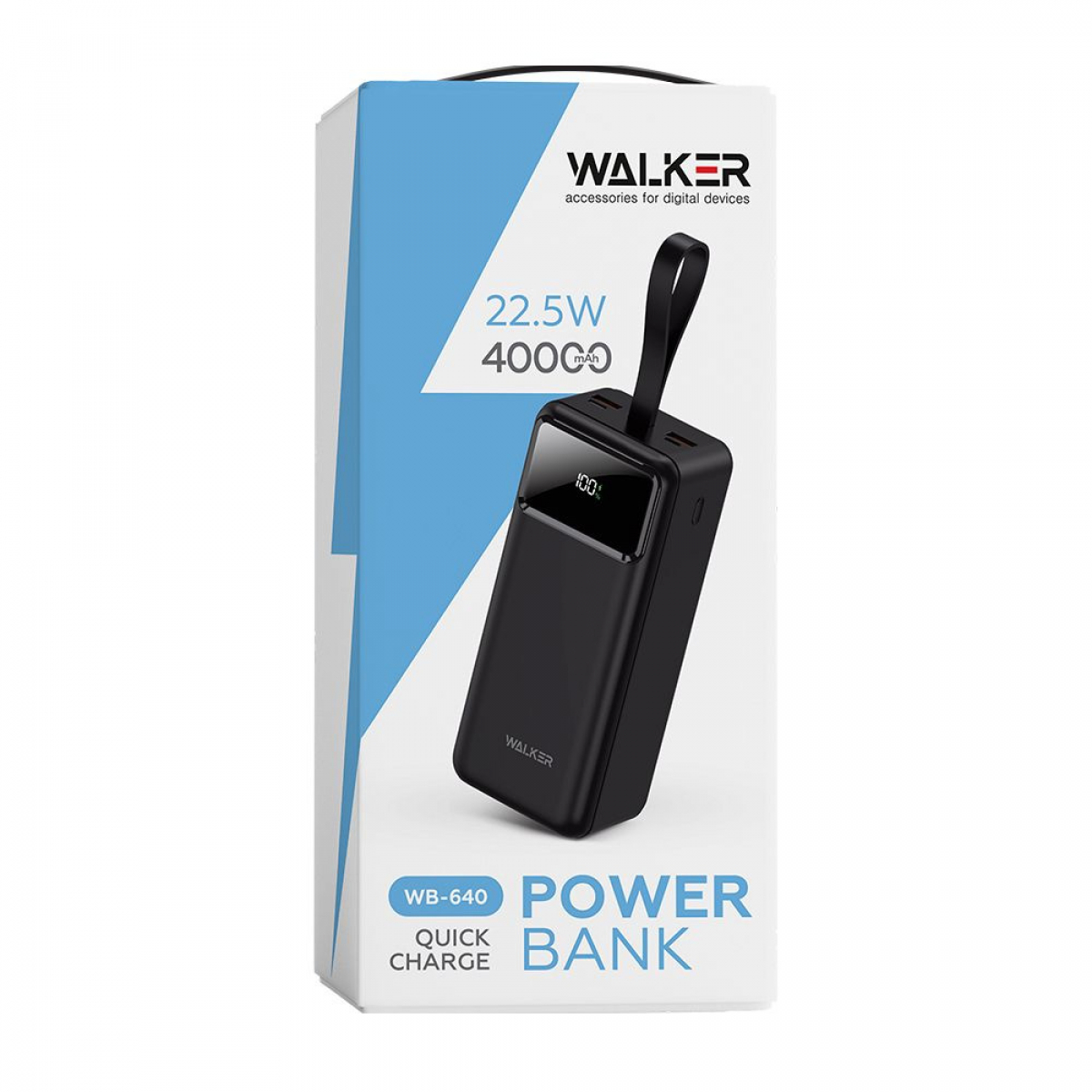 Повербанк WALKER WB-640, 40000mAh, black - Фото 2