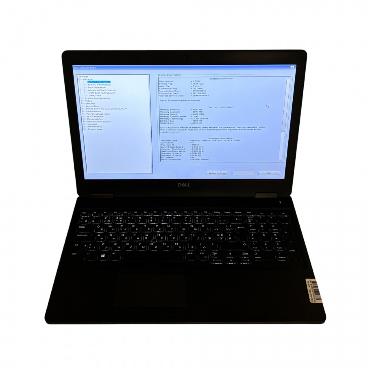 Ноутбук DELL Latitude 5590 i5-8250U/16/256 SSD m.2 - Class A- - Фото 5