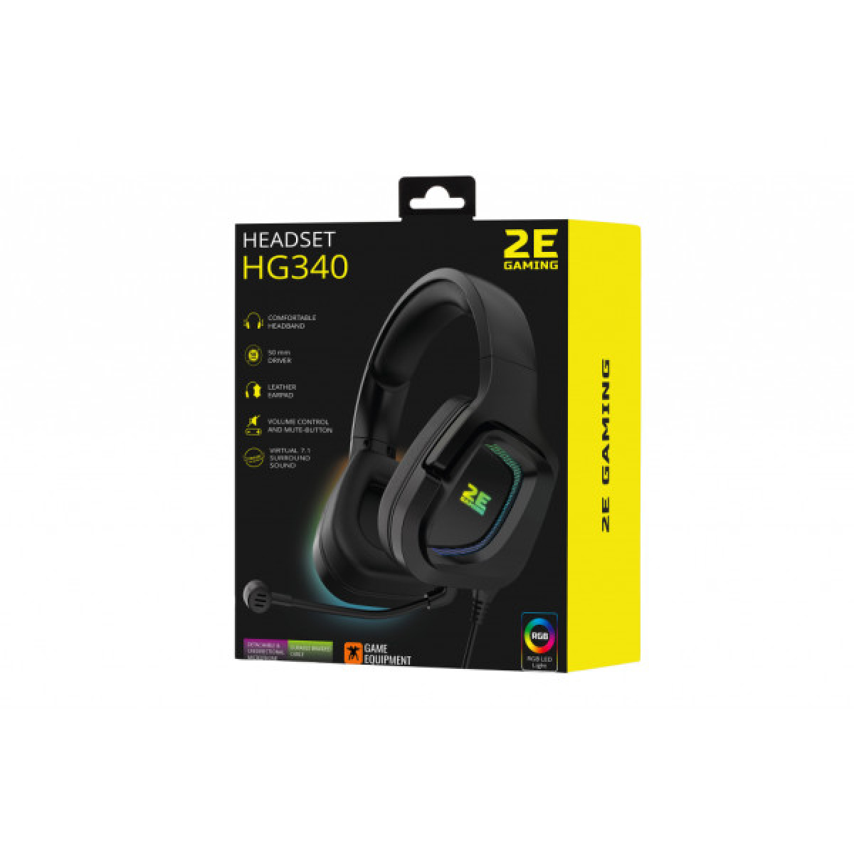 Навушники 2E HG340 RGB USB 7.1 Black (2E-HG340BK-7.1) - Фото 2