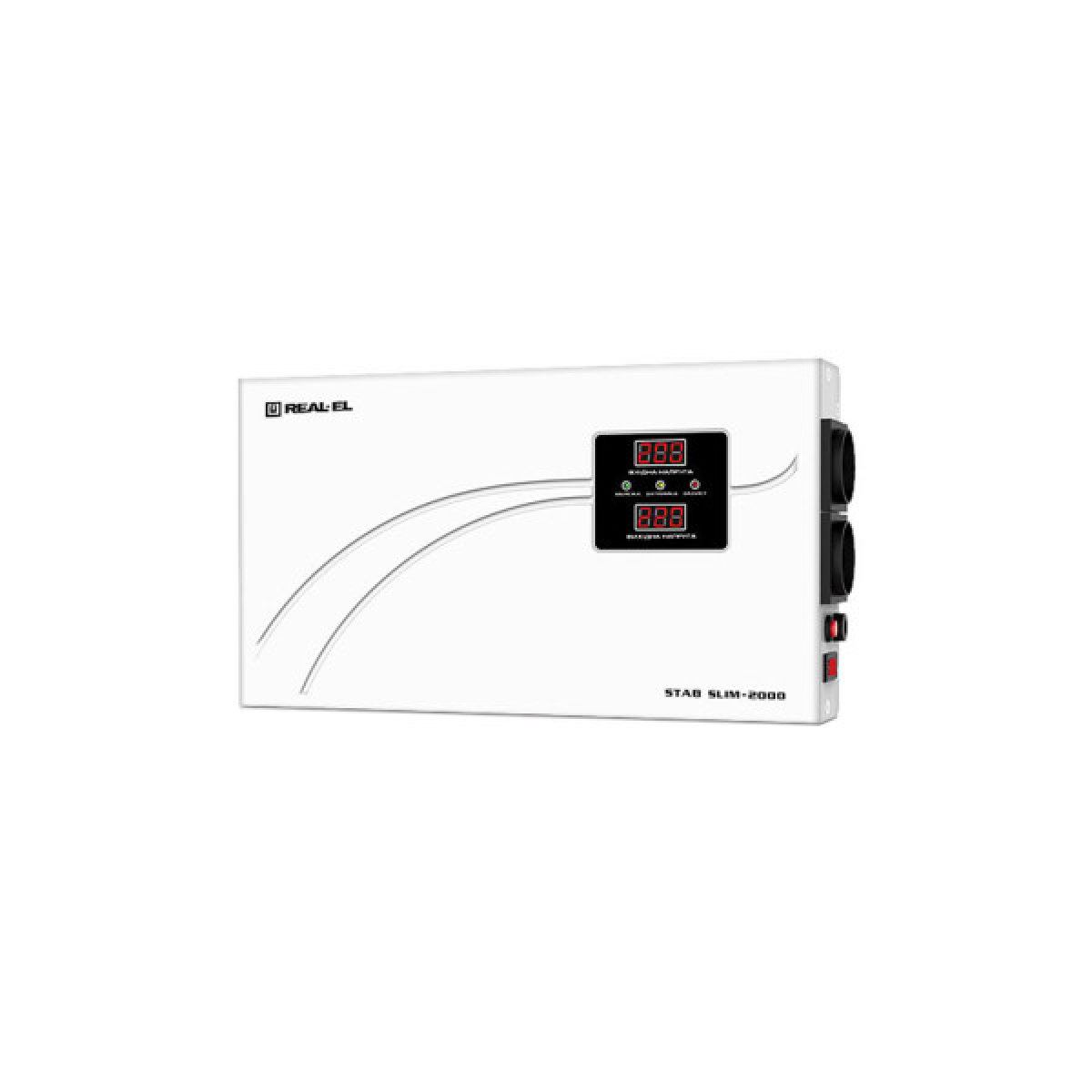 Стабилизатор REAL-EL STAB SLIM-2000, white (EL122400008) - Фото 1