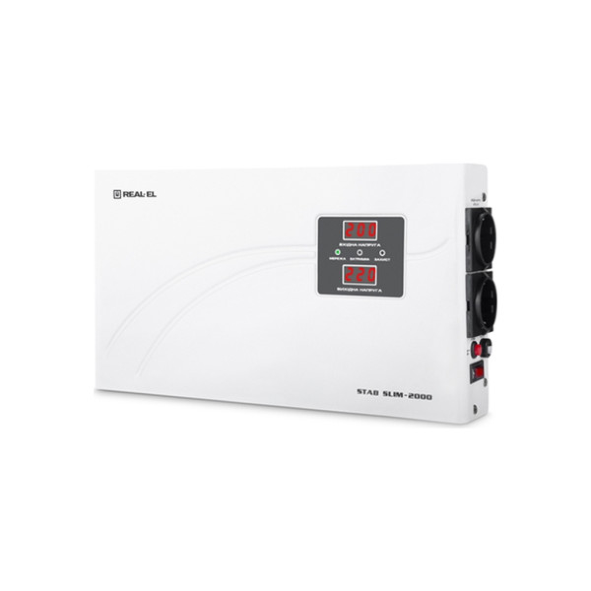 Стабилизатор REAL-EL STAB SLIM-2000, white (EL122400008) - Фото 2