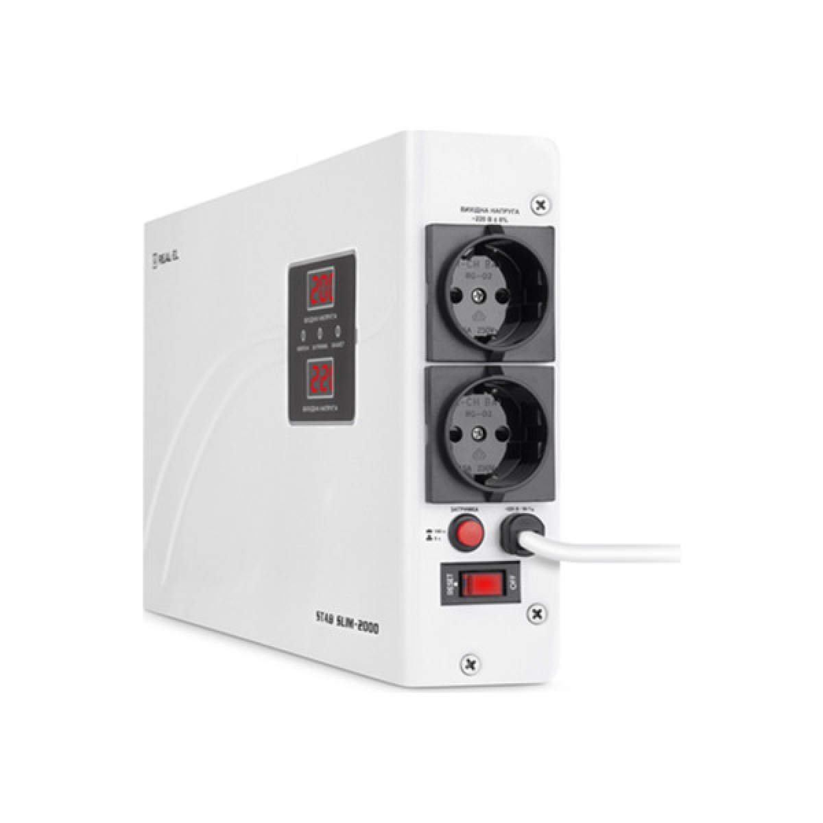 Стабилизатор REAL-EL STAB SLIM-2000, white (EL122400008) - Фото 5
