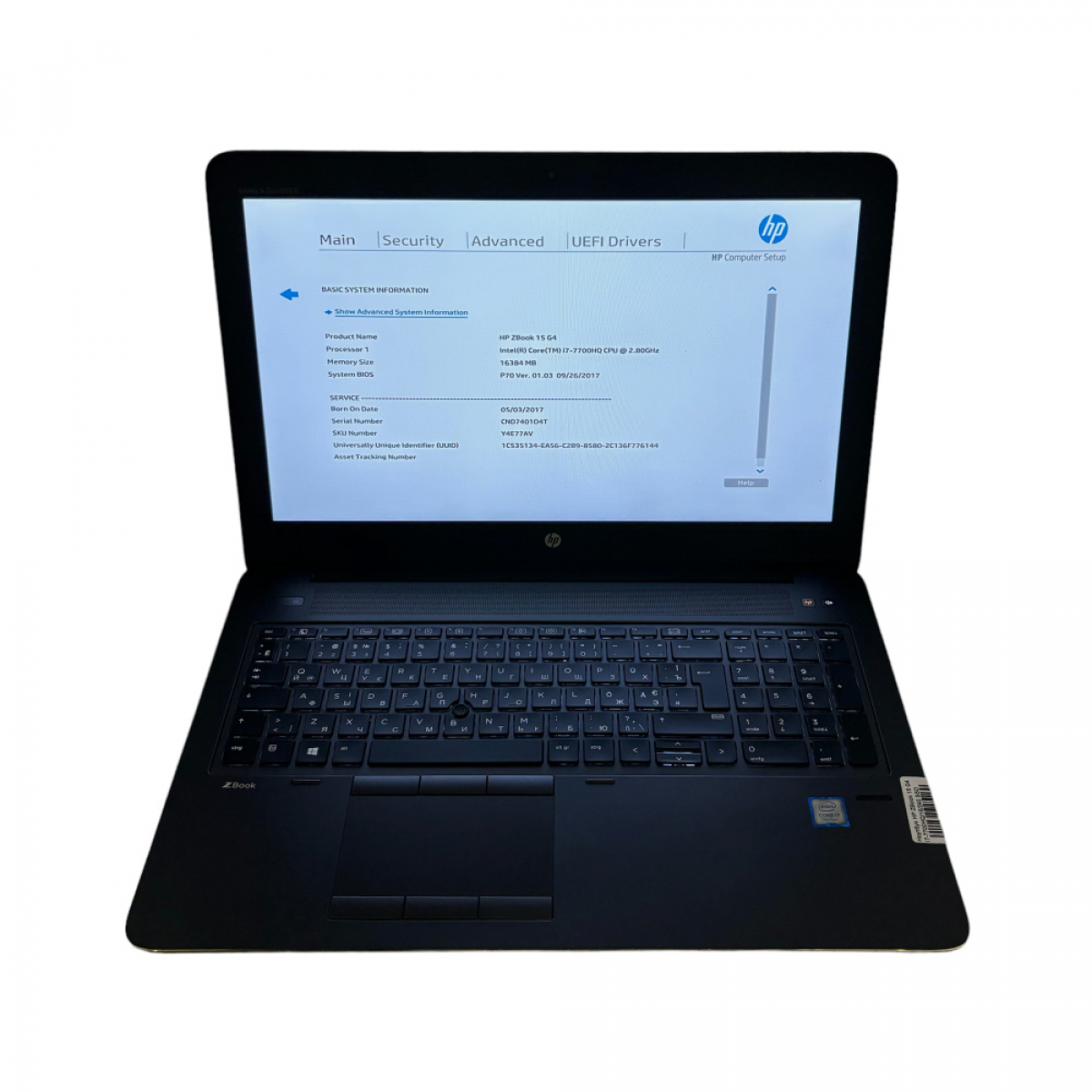 Ноутбук HP ZBook 15 G4 i7-7700HQ/16/240 SSD m.2/Quadro M1200 4 GB - Class A- - Фото 5