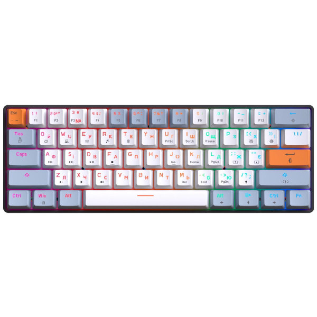 Клавіатура OfficePro MK130R Hot-Swap Red Swich RGB USB UA Black (MK130R) - Фото 1