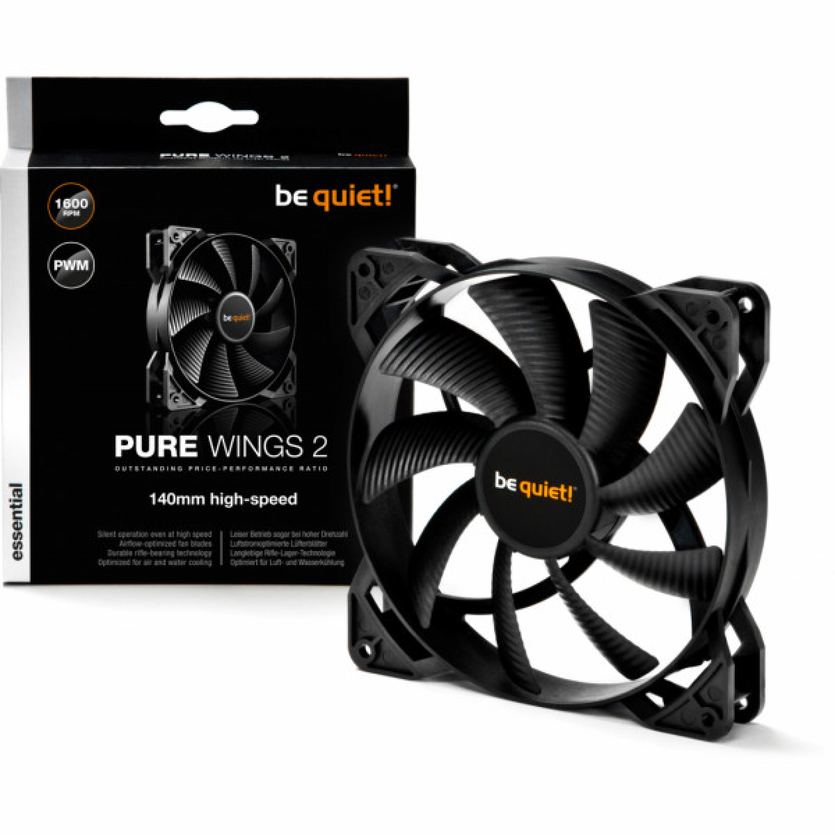 Кулер для корпуса Be quiet! Pure Wings 2 140mm PWM high-speed (BL083) - Фото 3