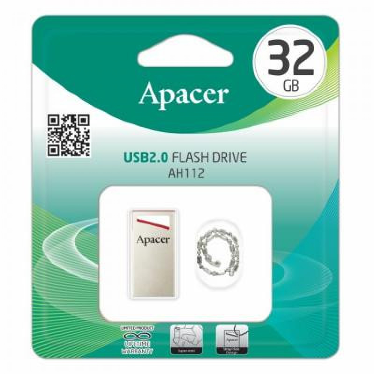 USB флеш накопитель Apacer 32GB AH112 USB 2.0 (AP32GAH112R-1) - Фото 2