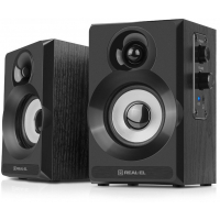 Колонки 2.0  REAL-EL S-217 Black, 2 x 6 Вт, МДФ