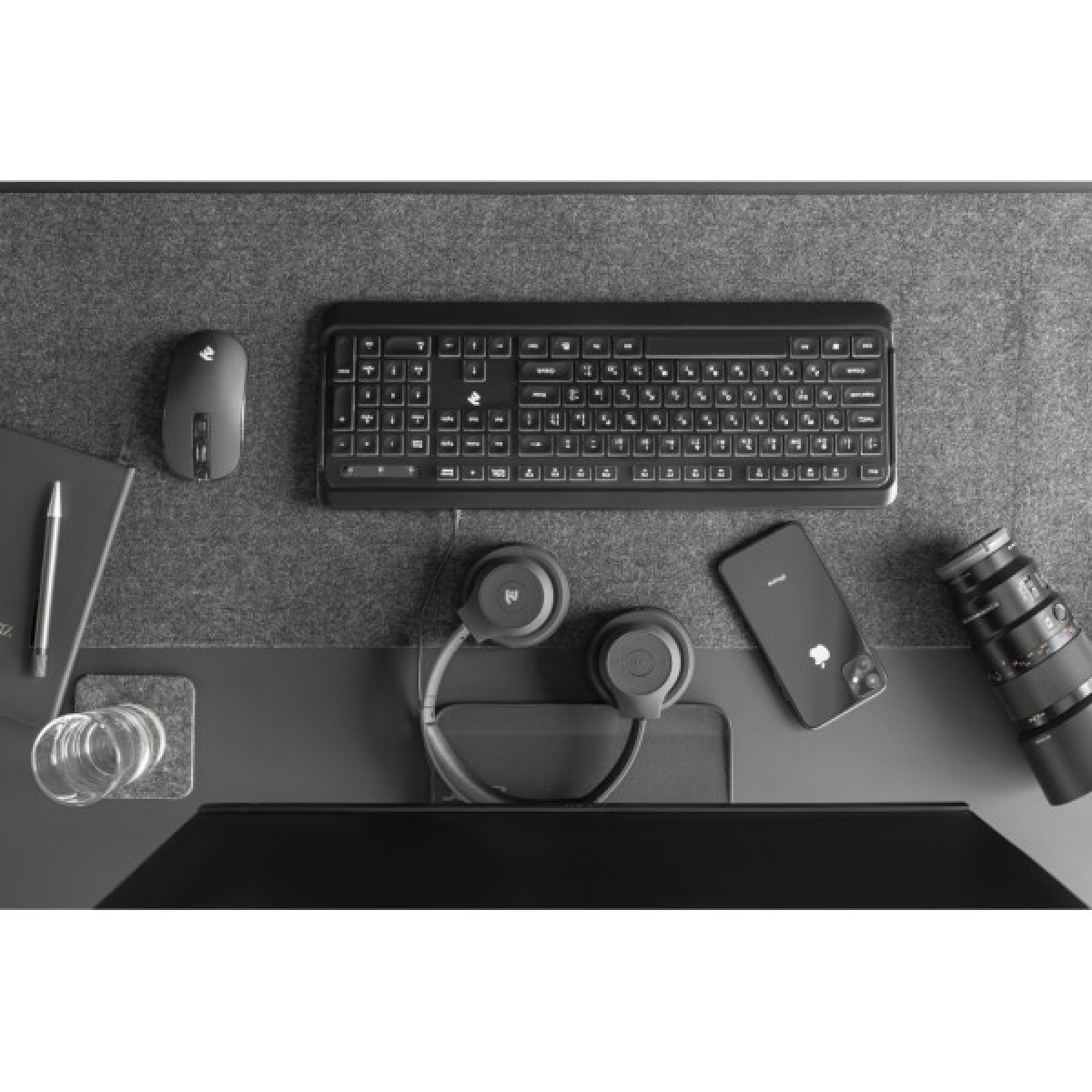 Клавіатура 2E KS120 White backlight USB Black (2E-KS120UB) - Фото 2