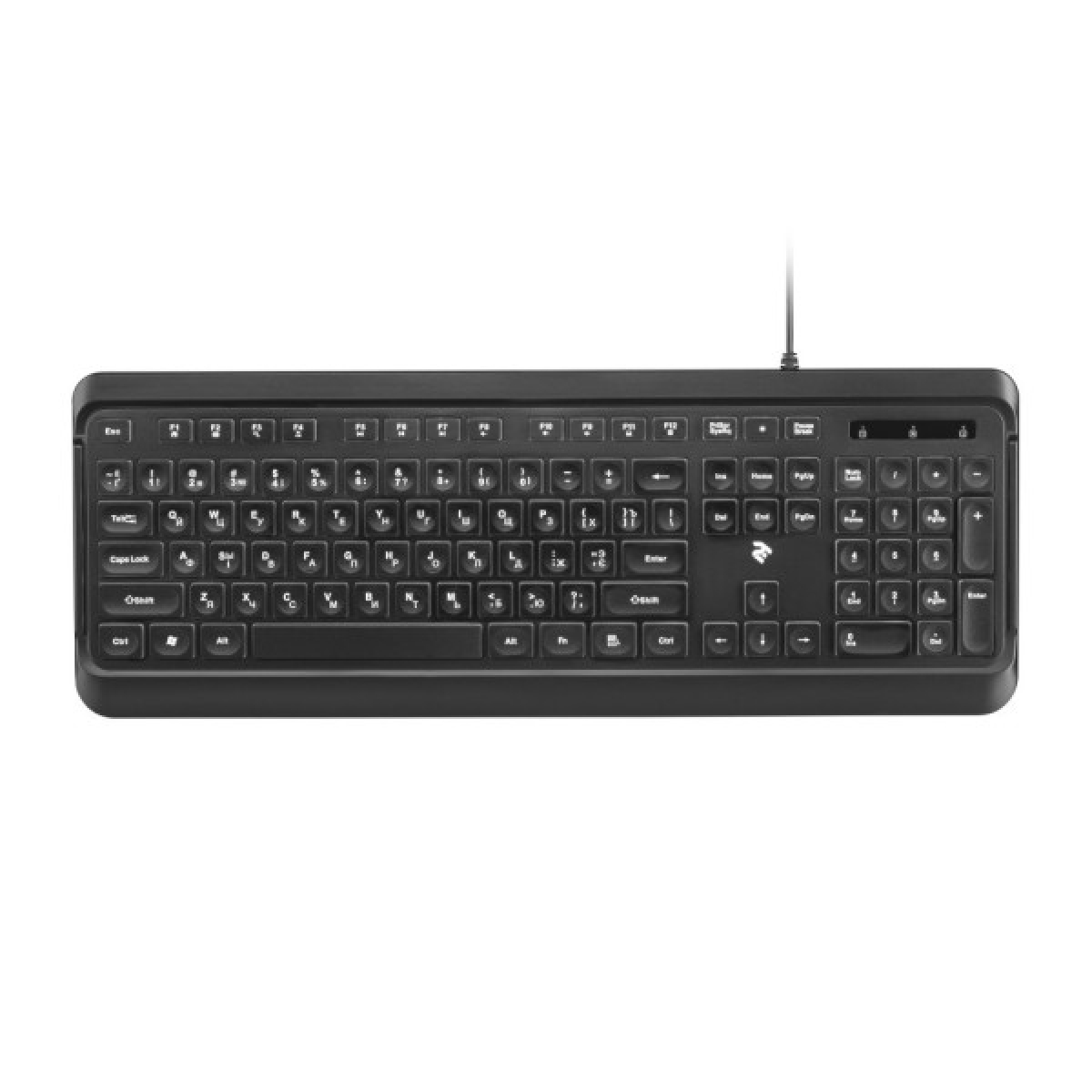 Клавіатура 2E KS120 White backlight USB Black (2E-KS120UB) - Фото 5