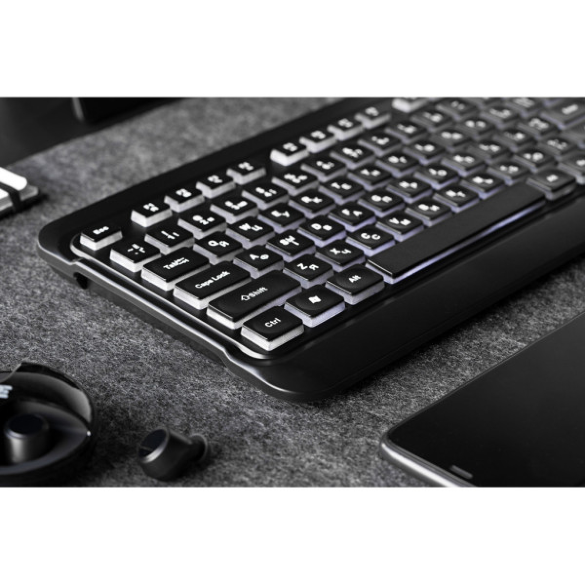 Клавіатура 2E KS120 White backlight USB Black (2E-KS120UB) - Фото 8