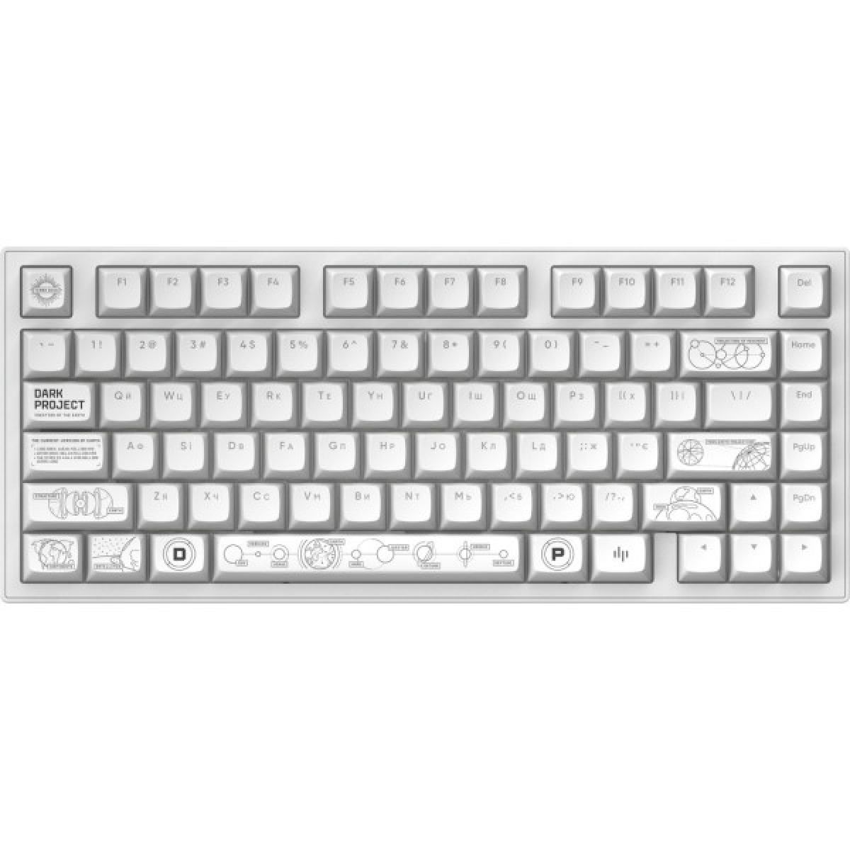 Клавиатура Dark Project ALU81 Terra Nova PBT RGB Mech G3MS Moonstone White (DPKB_NOVA_81_ANSI_WHITE_UA) - Фото 3