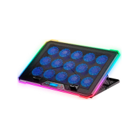 Подставка для ноутбука IceCoorel 10-19", 15*60mm 2550 RPM, 2*USB, + LCD, 415x296x28mm, RGB (K15D)