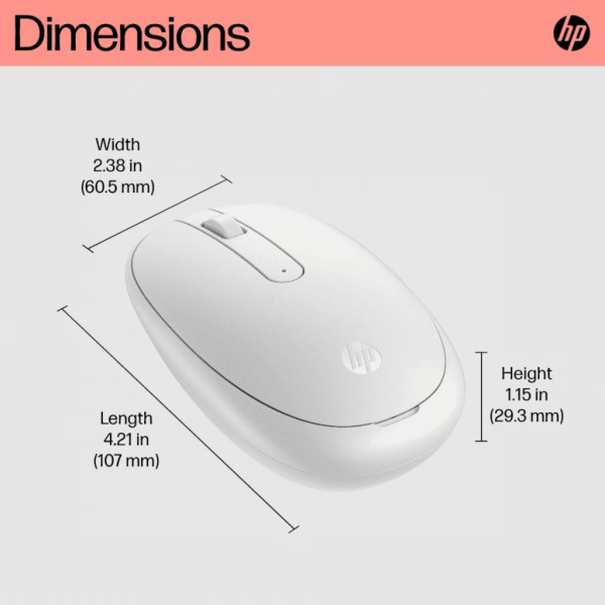 Мишка HP 240 Bluetooth White (793F9AA) - Фото 7