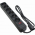 Сетевой фильтр питания Patron 1 m3*1mm2 (SP-1063U) 6 розеток BLACK (EXT-PN-SP-1063U) - Фото 1