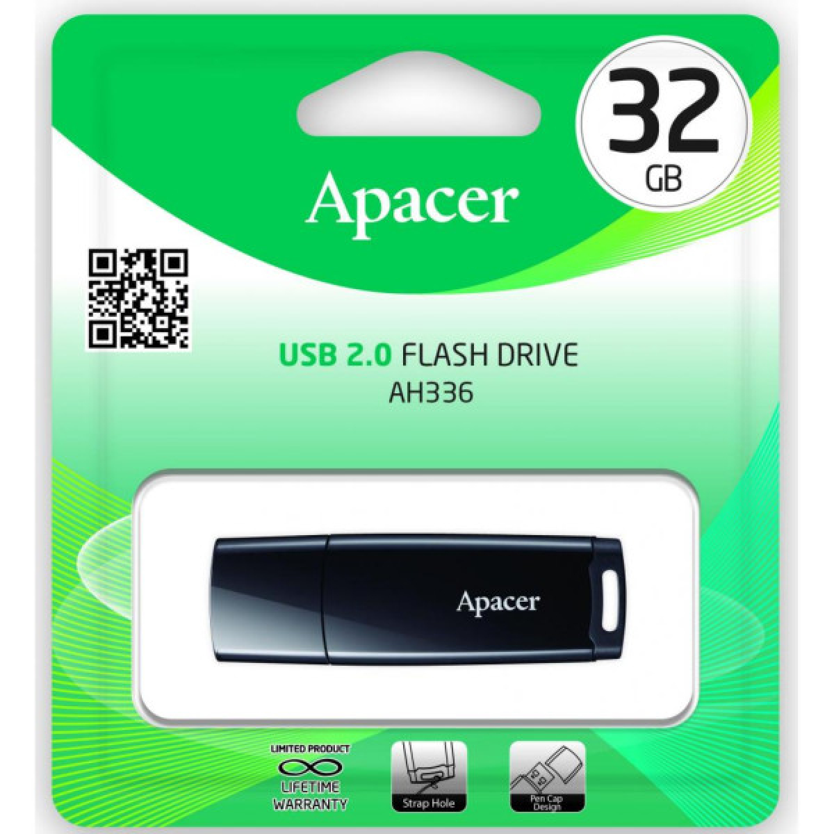 USB флеш накопичувач Apacer 32GB AH336 Black USB 2.0 (AP32GAH336B-1) - Фото 5