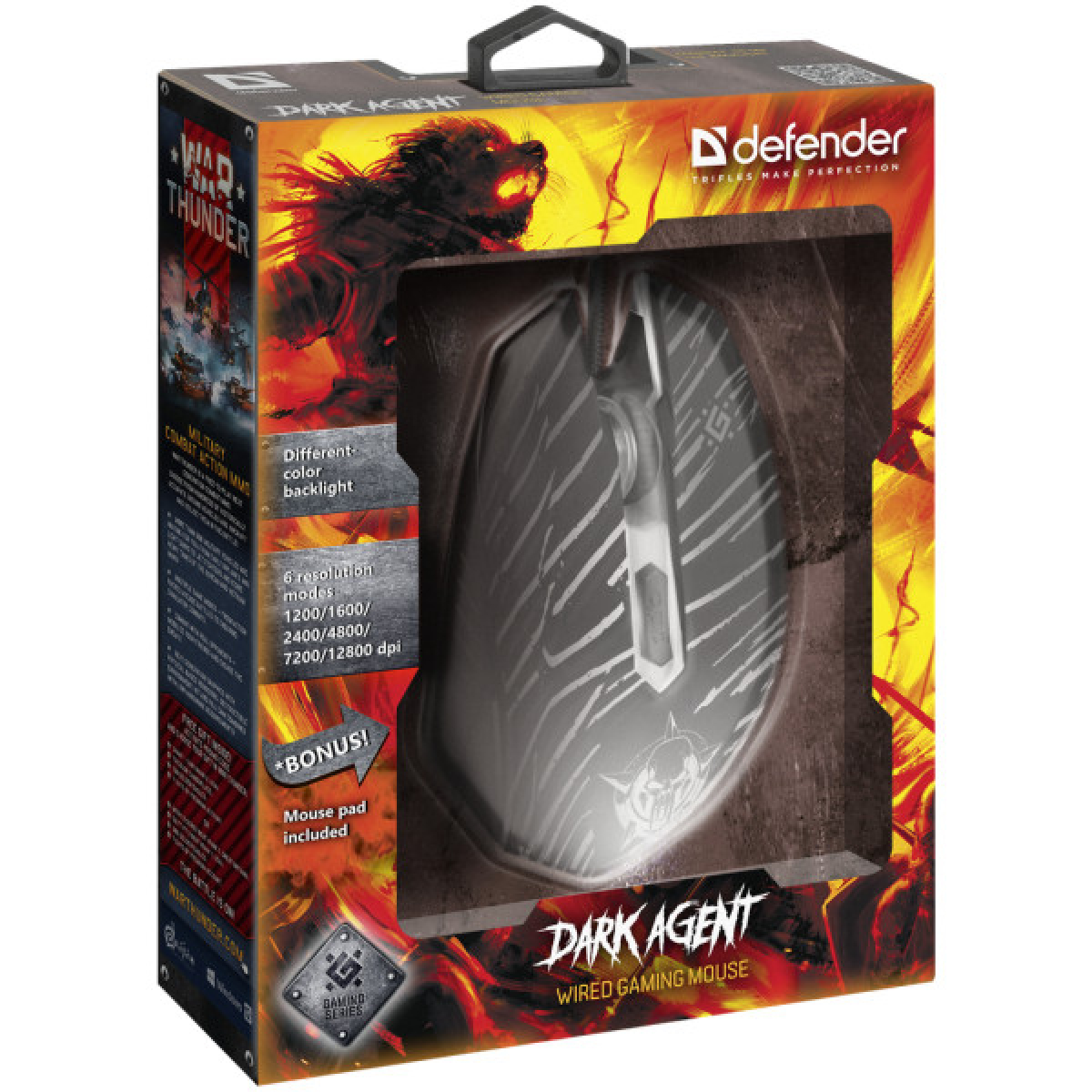 Мишка Defender Dark Agent GM-590L USB Black (52590) - Фото 3