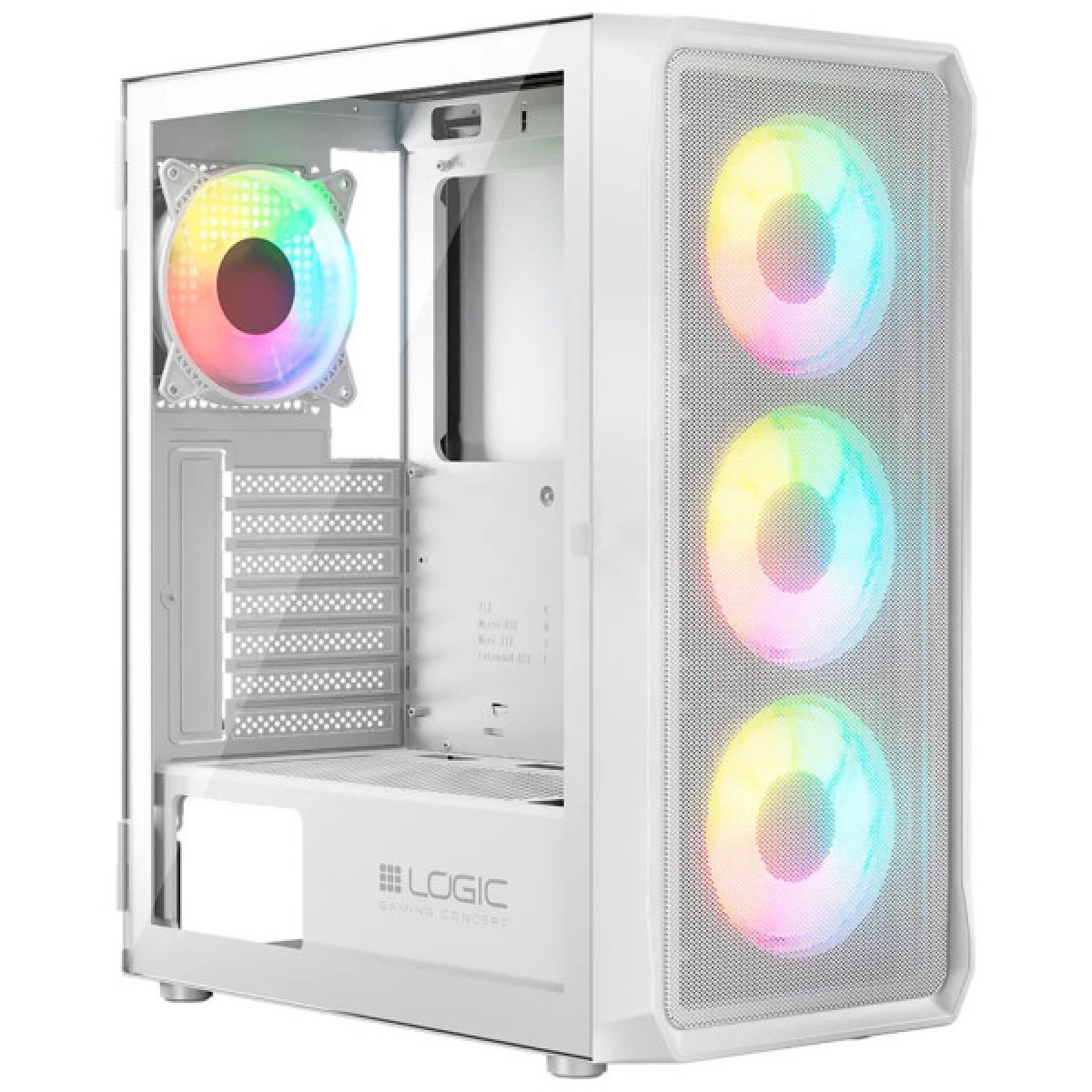 Корпус Logic concept PORTOS MESH+GLASS ARGB fans 3x120mm WHITE (AM-PORTOS-20-0000000-0002) - Фото 1