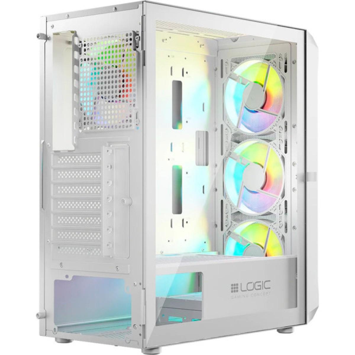 Корпус Logic concept PORTOS MESH+GLASS ARGB fans 3x120mm WHITE (AM-PORTOS-20-0000000-0002) - Фото 8