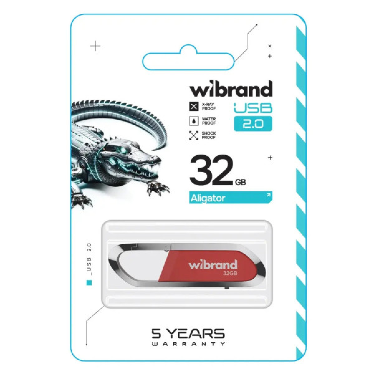 USB флеш накопичувач Wibrand 32GB Aligator Red USB 2.0 (WI2.0/AL32U7DR) - Фото 2