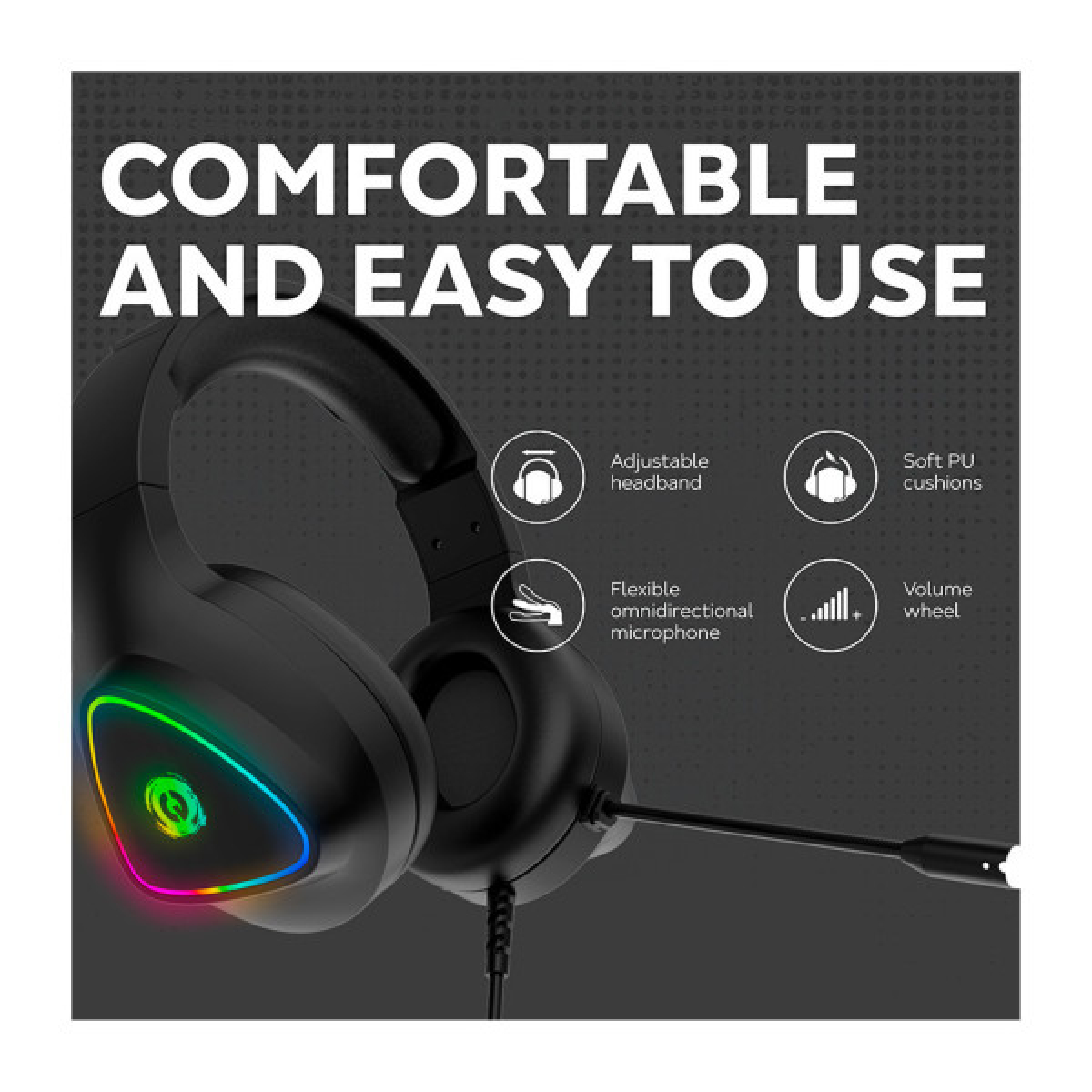 Навушники Canyon GH-6 Shadder Gaming 3.5 мм RGB Black (CND-SGHS6B) - Фото 8