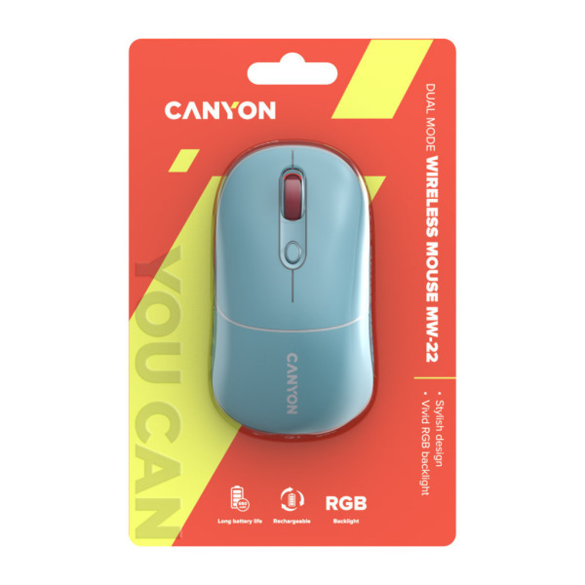 Мишка Canyon MW-22 Dual Band RGB Wireless Dark Cyan (CNS-CMSW22DC) - Фото 6