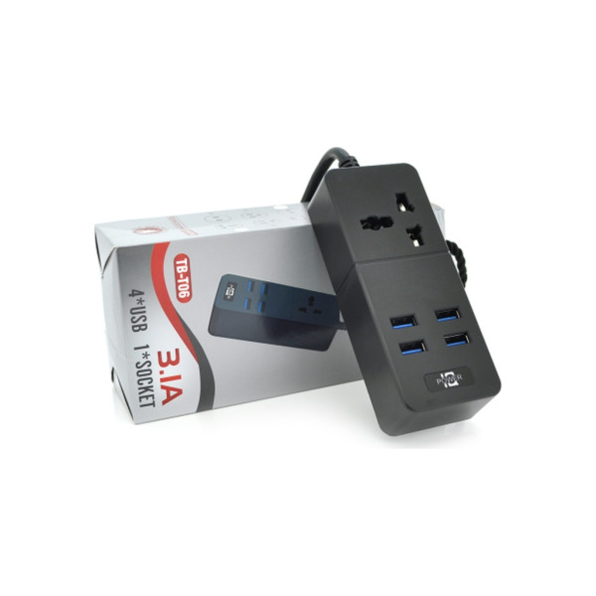 Мережевий фільтр живлення Voltronic TВ-Т05, 1роз, 4*USB Black (ТВ-Т06-Black) - Фото 2