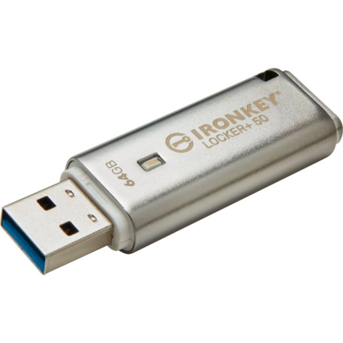 USB флеш накопичувач Kingston 64GB IronKey Locker Plus 50 AES Encrypted USB 3.2 (IKLP50/64GB) - Фото 1