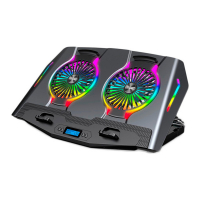 Подставка для ноутбука IceCoorel 10-18", 2*125mm 1400 RPM, 2*USB, + LCD display, 461x298x52mm, RGB (N10)