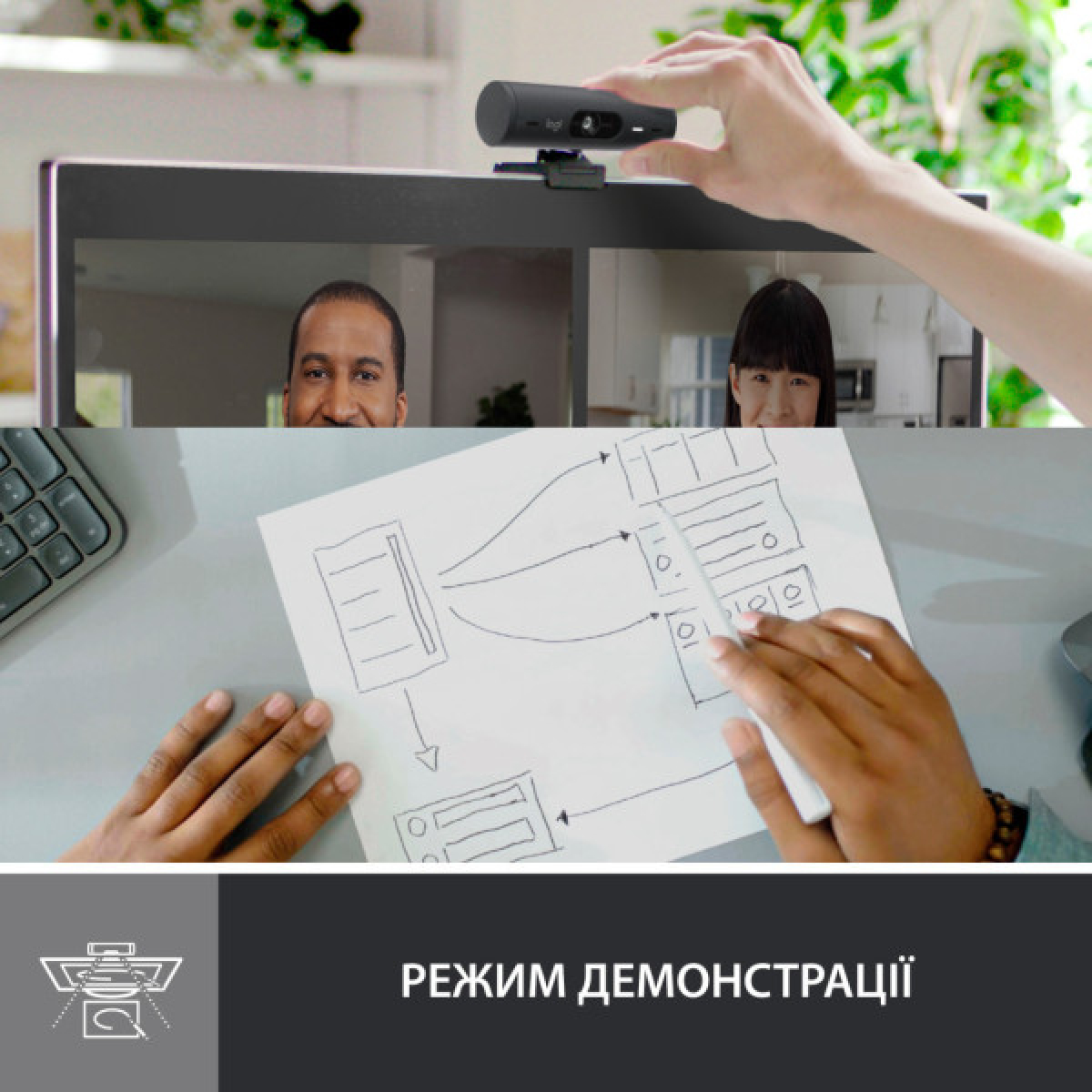 Веб-камера Logitech Brio 500 Graphite (960-001422) - Фото 8