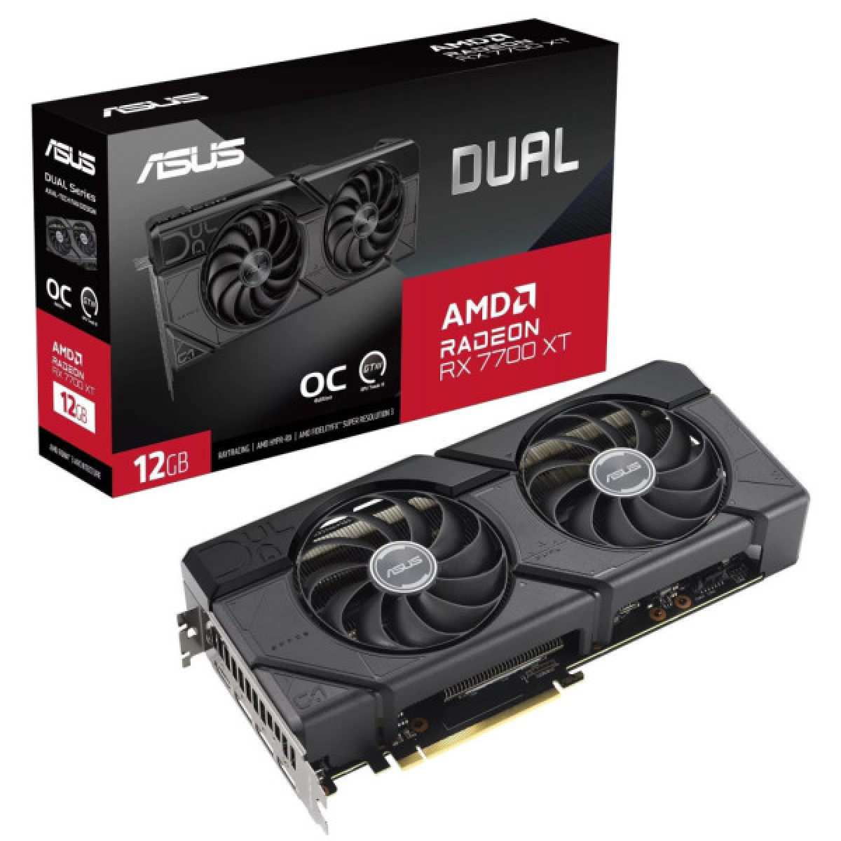 Видеокарта ASUS Radeon RX 7700 XT 12Gb DUAL OC (DUAL-RX7700XT-O12G) - Фото 2