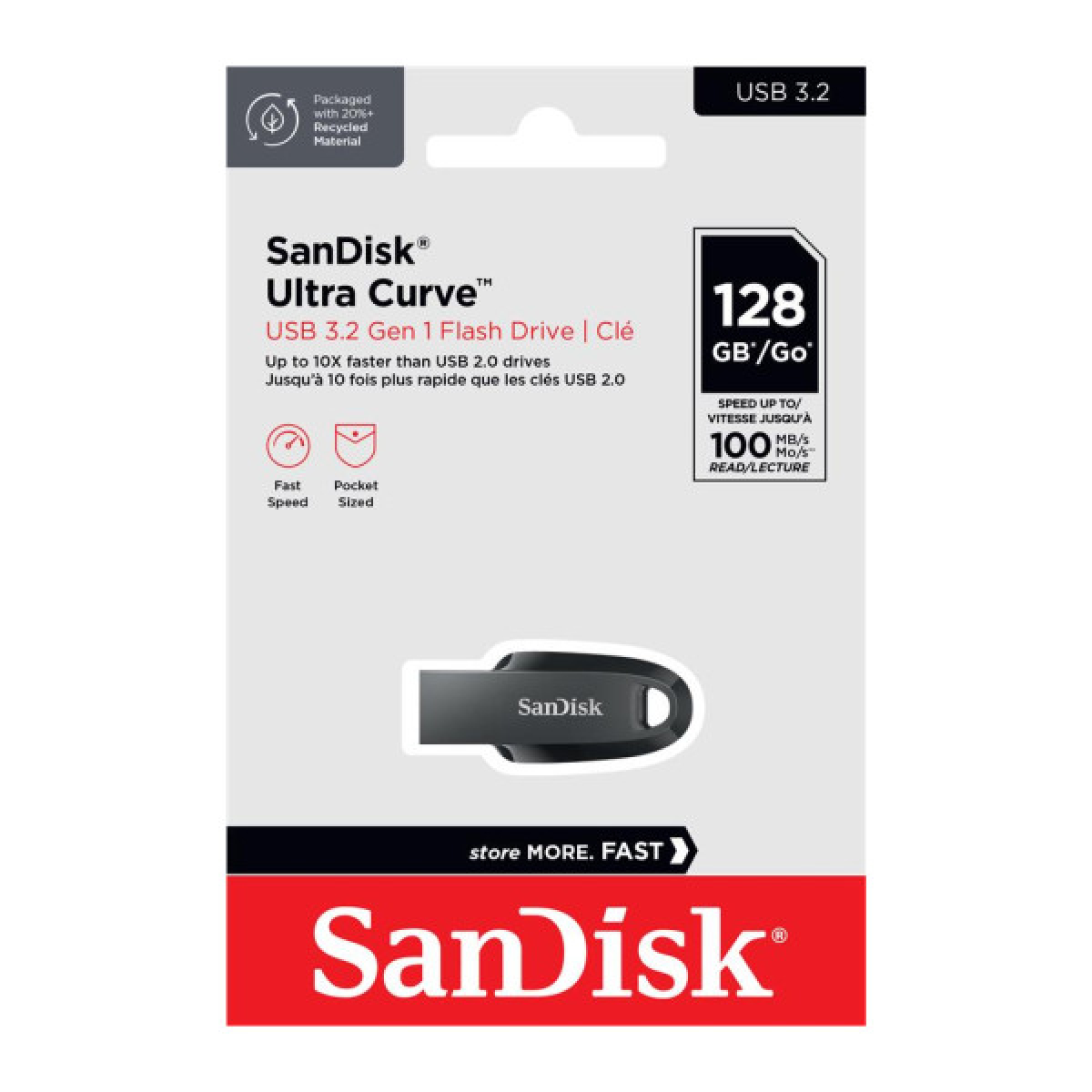 USB флеш накопичувач SanDisk 32GB Ultra Curve Black USB 3.2 (SDCZ550-032G-G46) - Фото 4