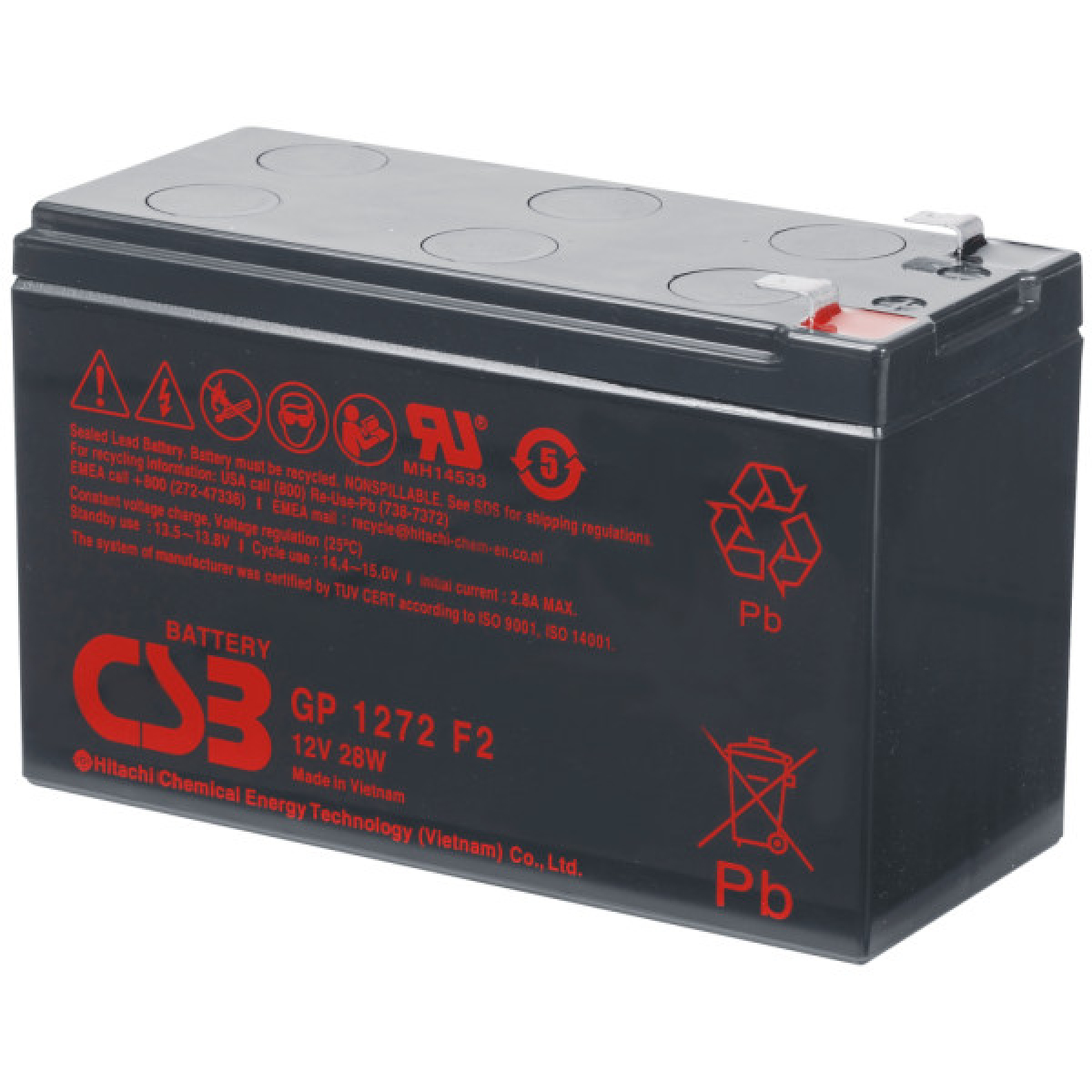 Батарея к ИБП CSB 12В 7.2 Ач (GP1272_28W) - Фото 1